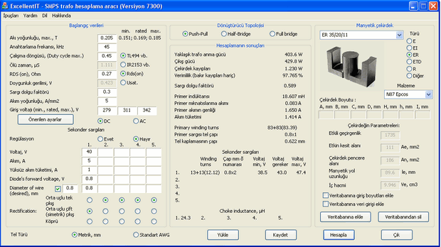 SMPS Transformer calculator SOFTWARE